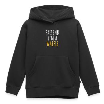 Gaufre - Sweat Premium à capuche enfant bio - noir - Devant - AI Model Kid Male (0cm)