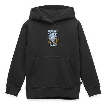 Météorologie Kids Tornado Storm, The Storm Fan - Sweat Premium à capuche enfant bio - noir - Devant - AI Model Kid Male (0cm)