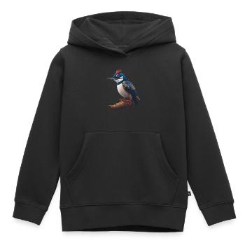 Grand pic tacheté - Sweat Premium à capuche enfant bio - noir - Devant - AI Model Kid Male (0cm)