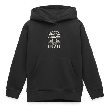 Caille Éleveur Caille Éleveur Caille Éleveur Caille - Sweat Premium à capuche enfant bio - noir - Devant - AI Model Kid Male (0cm)