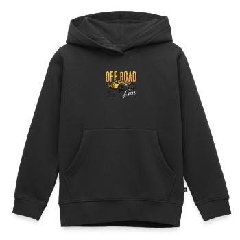 Course hors route Hors route Fun Roadtrip Voiture de course - Sweat Premium à capuche enfant bio - noir - Devant - AI Model Kid Male (0cm)