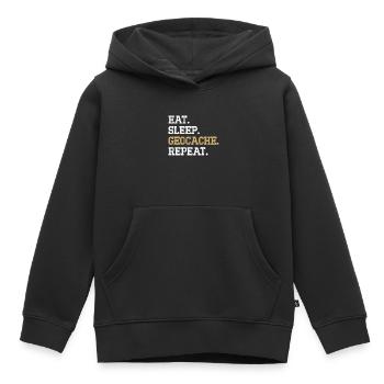 Geocaching Gift Geocacher Geocache - Kids Premium Organic Hoodie - black - Front - AI Model Kid Male (0cm)