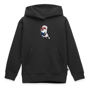Laughing Hans Vogel Jägerliest Verliebt Kawaii - Sweat Premium à capuche enfant bio - noir - Devant - AI Model Kid Male (0cm)