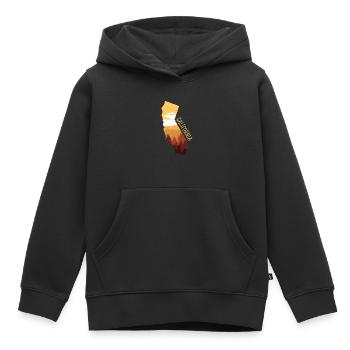 Californie - Sweat Premium à capuche enfant bio - noir - Devant - AI Model Kid Male (0cm)