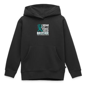 Tragen Sie Blaugrün Für Den Monat Des Bewusstseins - Kinder Premium Organic Hoodie - Schwarz - Vorne - AI Model Kid Male (0cm)