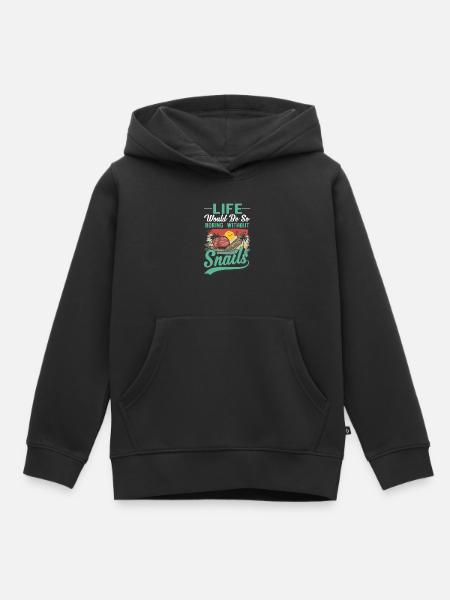 Schnecke Geschenk Weinbergschnecke - Kinder Premium Organic Hoodie - Schwarz