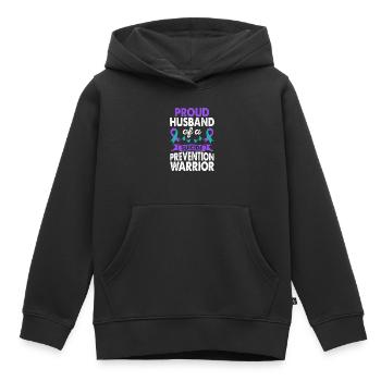 Husband of Suicide Prevention Warrior Awareness - Kids Premium Organic Hoodie - black - Front - AI Model Kid Male (0cm)