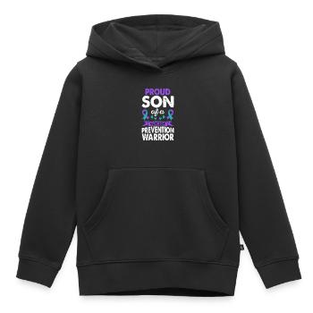 Son of the Suicide Prevention Warrior Awareness - Kids Premium Organic Hoodie - black - Front - AI Model Kid Male (0cm)