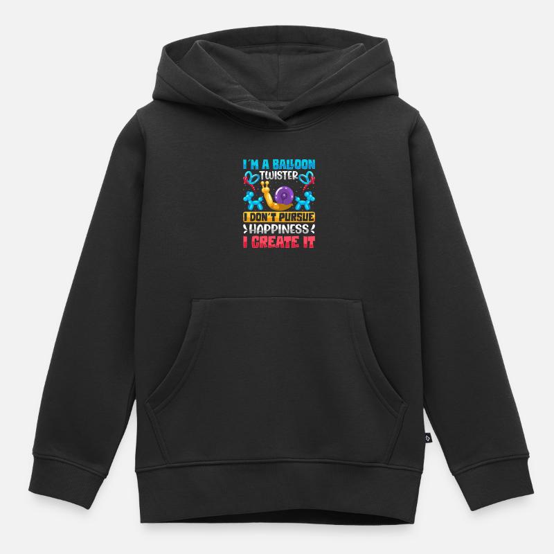 Conception de ballon de fête - Sweat Premium à capuche enfant bio - noir