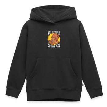 Pizza Italie Pizza Pizza Cuisine - Sweat Premium à capuche enfant bio - noir - Devant - AI Model Kid Male (0cm)