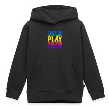 La prudence ne joue pas bien avec les autres 62 - Sweat Premium à capuche enfant bio - noir - Devant - AI Model Kid Male (0cm)