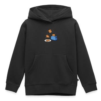 Toast - Sweat Premium à capuche enfant bio - noir - Devant - AI Model Kid Male (0cm)