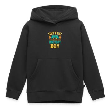 Sis Sister Of the Birthday Boy Gaming Gift Idea - Kids Premium Organic Hoodie - black - Front - AI Model Kid Male (0cm)