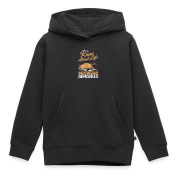 Le tatou dit le tatou - Sweat Premium à capuche enfant bio - noir - Devant - AI Model Kid Male (0cm)