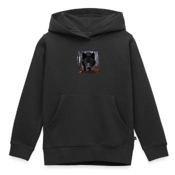 Wolves realistic wolf - Kids Premium Organic Hoodie - black - Front - AI Model Kid Male (0cm)