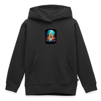 Space Weltraum Raumschiff Start Abheben Lift Off - Kinder Premium Organic Hoodie - Schwarz - Vorne - AI Model Kid Male (0cm)