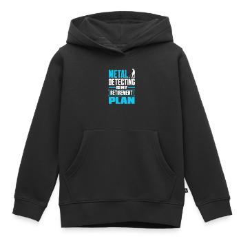 Détecteur de métaux à sondage amusant Détecteur T - Sweat Premium à capuche enfant bio - noir - Devant - AI Model Kid Male (0cm)