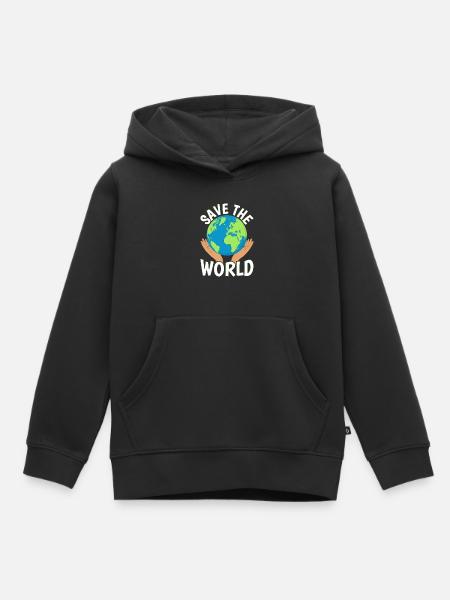 Save the World - Kinder Premium Organic Hoodie - Schwarz