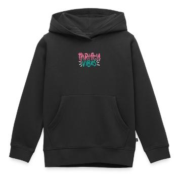 Thrift Shopping Thrifty Vibes Second Hand Thrifter - Kinder Premium Organic Hoodie - Schwarz - Vorne - AI Model Kid Male (0cm)