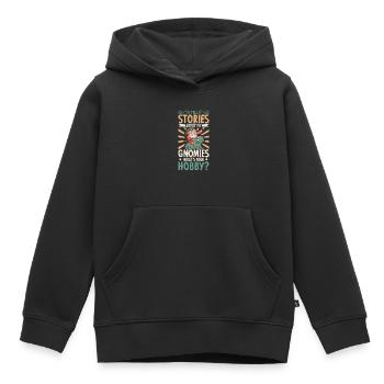 Je raconte des histoires sur les nains de jardin - Sweat Premium à capuche enfant bio - noir - Devant - AI Model Kid Male (0cm)
