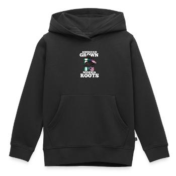 Nigeria - Kids Premium Organic Hoodie - black - Front - AI Model Kid Male (0cm)