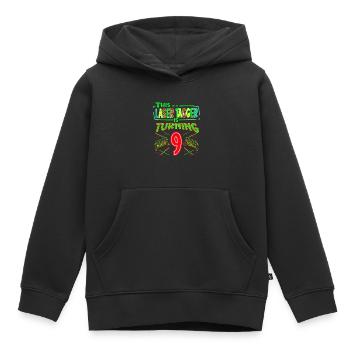 Ce Laser Tagger fête ses 9 ans Laser Tag - Sweat Premium à capuche enfant bio - noir - Devant - AI Model Kid Male (0cm)