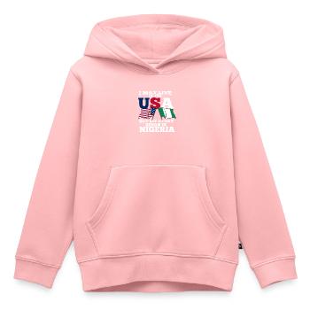 Nigéria - Sweat Premium à capuche enfant bio - rose - Devant - AI Model Kid Female (0cm)