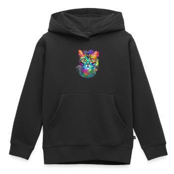 Künstlerischer Chat - Kinder Premium Organic Hoodie - Schwarz - Vorne - AI Model Kid Male (0cm)
