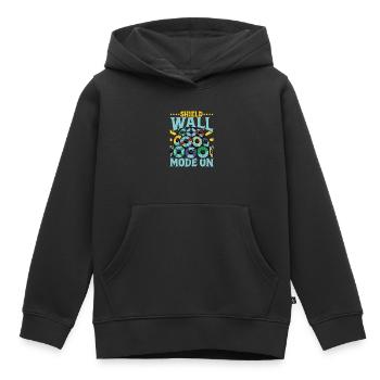 Mode Mur de bouclier activé - Viking Shield Wall - Sweat Premium à capuche enfant bio - noir - Devant - AI Model Kid Male (0cm)