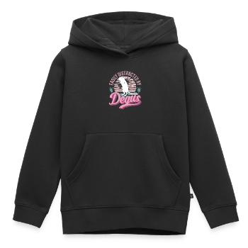 Degu Cadeau Arbuste Rat Forest Degu - Sweat Premium à capuche enfant bio - noir - Devant - AI Model Kid Male (0cm)