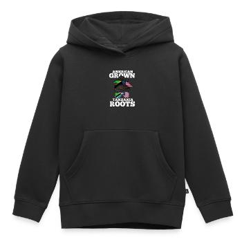 Tanzanie - Sweat Premium à capuche enfant bio - noir - Devant - AI Model Kid Male (0cm)