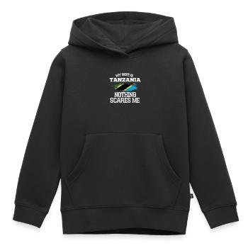 Tanzanie - Sweat Premium à capuche enfant bio - noir - Devant - AI Model Kid Male (0cm)