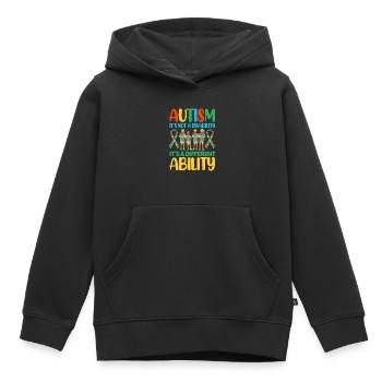 Autisme Autiste - Sweat Premium à capuche enfant bio - noir - Devant - AI Model Kid Male (0cm)