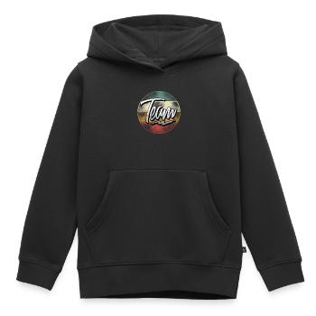 Équipe - Sweat Premium à capuche enfant bio - noir - Devant - AI Model Kid Male (0cm)