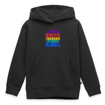 All Men Are Idiots I Married Their King 5 - Kids Premium Organic Hoodie - black - Front - AI Model Kid Male (0cm)