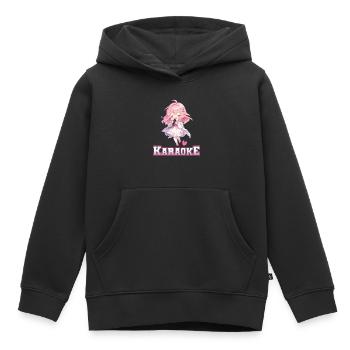 Filles Manga Anime Karaoké - Sweat Premium à capuche enfant bio - noir - Devant - AI Model Kid Male (0cm)