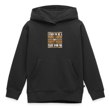 J’étais une personne sociable 23 - Sweat Premium à capuche enfant bio - noir - Devant - AI Model Kid Male (0cm)