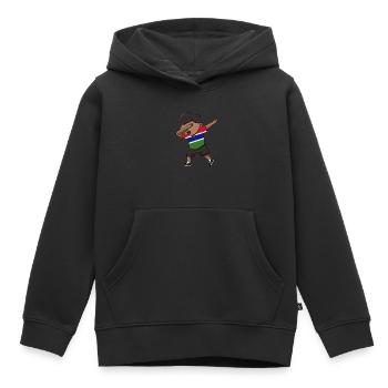 Gambia - Kinder Premium Organic Hoodie - Schwarz - Vorne - AI Model Kid Male (0cm)