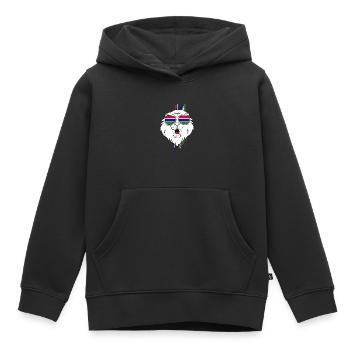 Gambie - Sweat Premium à capuche enfant bio - noir - Devant - AI Model Kid Male (0cm)