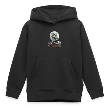 Soap making Halloween soap boiler saying - Kids Premium Organic Hoodie - black - Front - AI Model Kid Male (0cm)