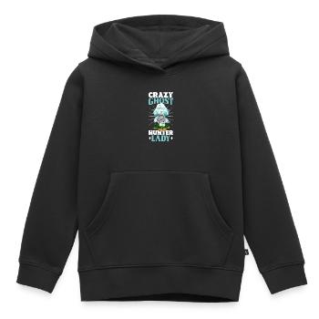 Crazy Ghostbusters Lady - Sweat Premium à capuche enfant bio - noir - Devant - AI Model Kid Male (0cm)
