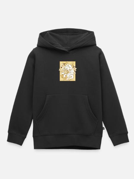 Kitsune Japan Anime Kawaii Vanillemilch - Kinder Premium Organic Hoodie - Schwarz