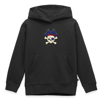 Piraten Augenklappe Pirat Seeräuber - Kinder Premium Organic Hoodie - Schwarz - Vorne - AI Model Kid Male (0cm)