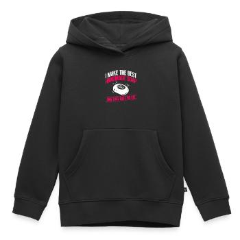 savon fabrication savon savonnière savonnerie savon chaudière - Sweat Premium à capuche enfant bio - noir - Devant - AI Model Kid Male (0cm)