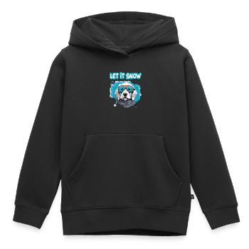Hund mit Skibrille Schnee Schneefall für eine - Kinder Premium Organic Hoodie - Schwarz - Vorne - AI Model Kid Male (0cm)