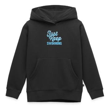 Flotteur de natation - Sweat Premium à capuche enfant bio - noir - Devant - AI Model Kid Male (0cm)