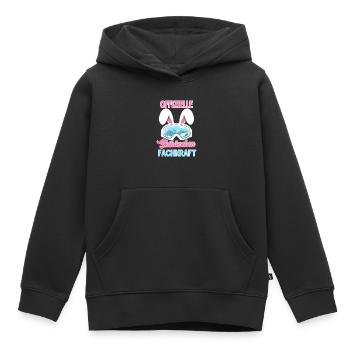 Spécialiste officiel du lapin de ski oreilles de lapin femme - Sweat Premium à capuche enfant bio - noir - Devant - AI Model Kid Male (0cm)