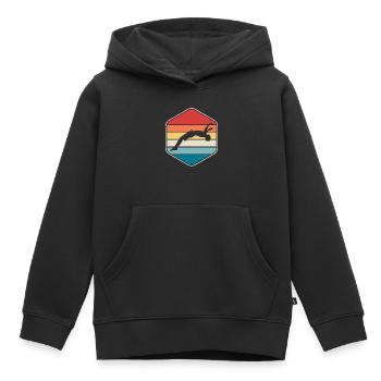Flotteur de natation - Sweat Premium à capuche enfant bio - noir - Devant - AI Model Kid Male (0cm)
