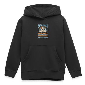 Swim Coach Paid To Yell At People For Breathing 2 - Kinder Premium Organic Hoodie - Schwarz - Vorne - AI Model Kid Male (0cm)
