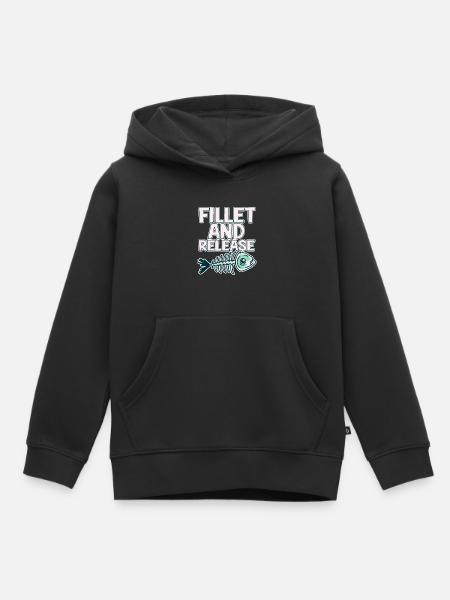 Fillet And Release 2 - Kinder Premium Organic Hoodie - Schwarz
